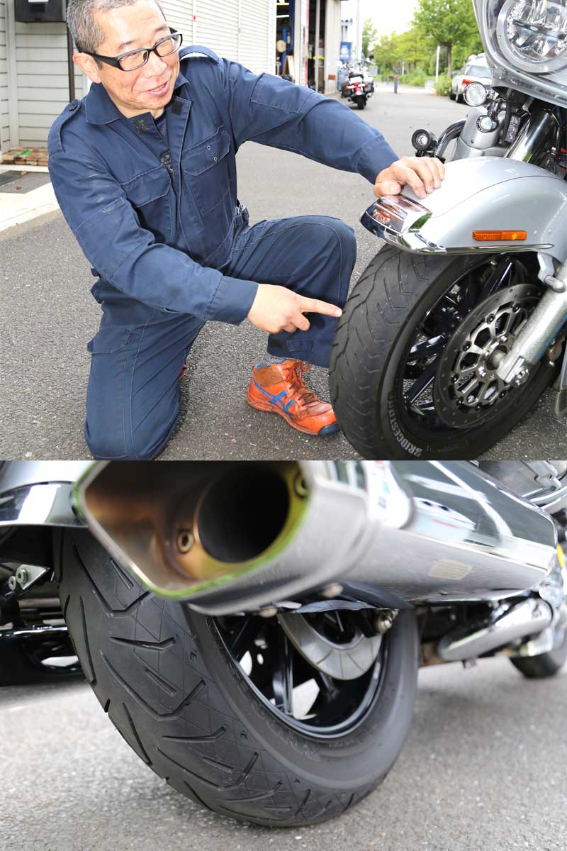ハーレースポーツスターの乗り味が激変するタイヤ「バトル
